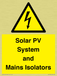 Solar PV System and Mains Isolators